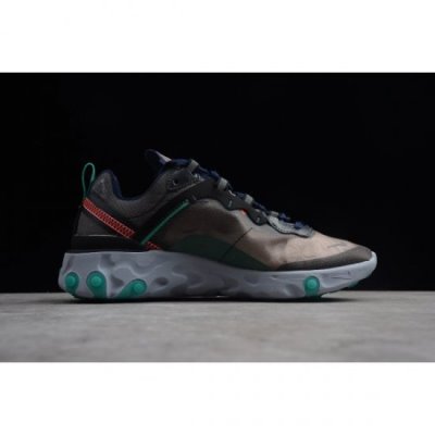 Nike Erkek Epic React Element 87 Siyah / Yeşil / Açık Mango Koşu Ayakkabısı Türkiye - X0EKHTC9